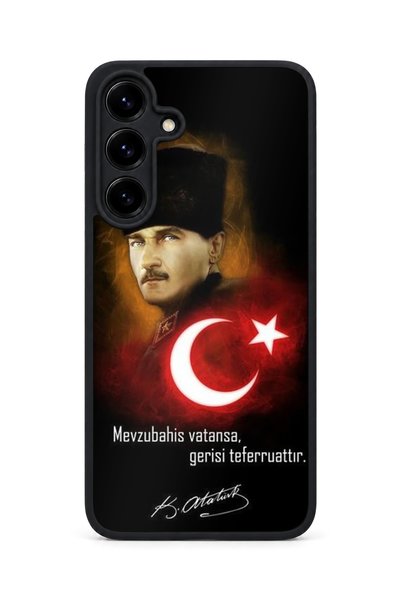 Aksel Kılıf غطاء حماية متوافق مع سامسونج جالاكسي S25 بلس، مطبوع، أسود غير لام...