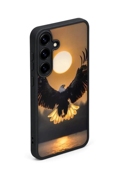 Aksel Kılıf Samsung Galaxy S25 Plus Compatible Printed, Matte Black, Soft Silicone, Protective, Shock-Absorbing Cover, Case
