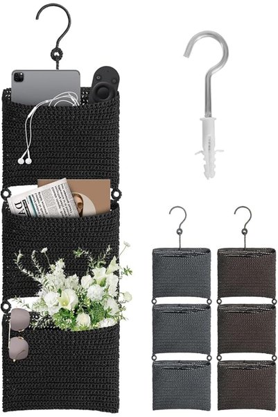 GENERAL Hanging Wall Basket,3-Tier Storage Organizer with Hooks,Space Saving ...