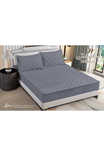 elegant home pucioasa LenjerieMag Husa Pat Topper 180X200 Gri STO14