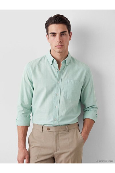 LC Waikiki Rmz Gi̇yi̇m Farkiyla Standard Fit Oxford Men's Shirt