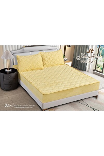 elegant home pucioasa LenjerieMag Husa Pat Topper 180X200 Galben STO11