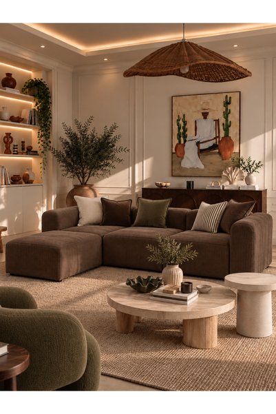 S Home Design Concept Pietro 4 Modül Modüler Kanepe Köşe Koltuk Takımı, Fitil...