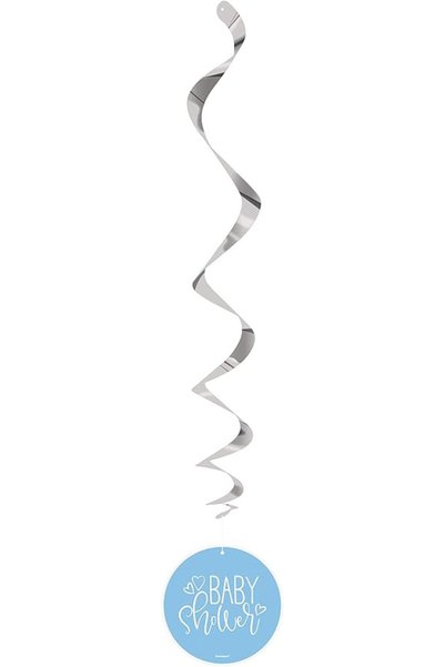 Unique Blue Hearts Hanging Swirl Decorations