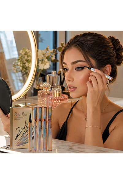 New Rose Kozmetik New Rose Kristal Model Likit Eyeliner 4 adet