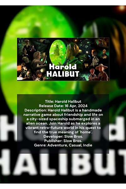 OEM Poster Infografic Harold Halibut, Joc Video, Design Unic, Carton 250g, A4