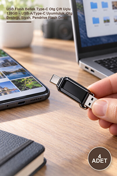 Yenilig 4 pieces usb flash memory type-c otg double ended 128gb - usb-a/type-...