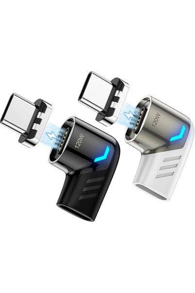 NALACAL محول USB-C مغناطيسي، محول USB C مغناطيسي، شحن سريع PD بقوة 120 واط، س...