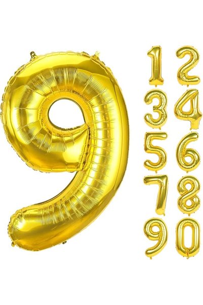 Goldedge Number 8, 32 Inch Number Balloons Foil Gold - Glamorous Party Decora...