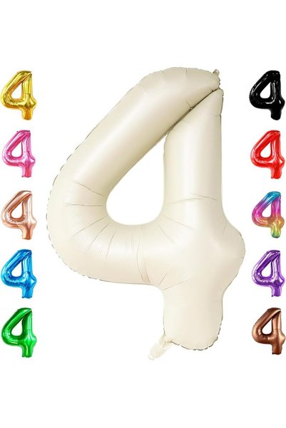 KATCHON Giant Rainbow 4 Balloon Number - 40 Inch | Number 4 Balloons