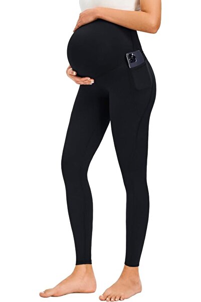 JOYSPELS Maternity Leggings Over The Belly with Pockets Non-See-Through Worko...
