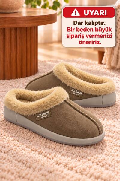 SOLERIUM SHOES Men's Home Slippers with Fur Insole Luxury Home Slippers
