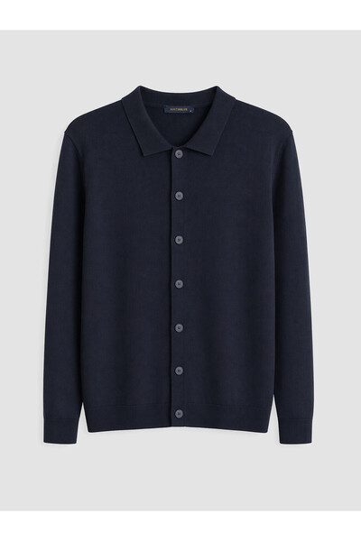 LC Waikiki Nevavm Farkıyla Southblue Navy Blue Knitwear Plain Polo Collar Men...