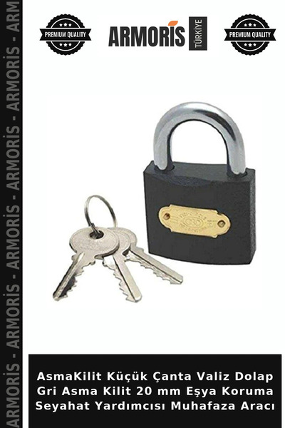 Armoris Asmakilit Small Bag Suitcase Cabinet Gray Padlock 20 mm Goods Protect...