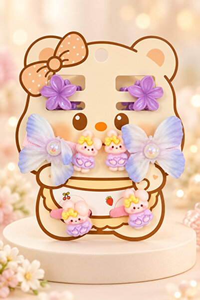 MakeWell Girl's Colorful Hairpin Set Mixed Figure Butterfly Rabbit Flower Hai...
