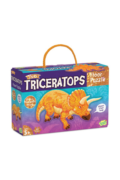 Peaceable Kingdom Puzzle de podea in forma de triceratop, Triceratops Floor P...