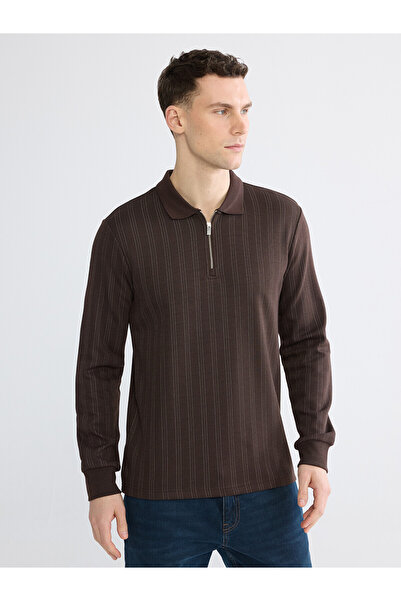 LC Waikiki Nevavm with Difference Lcwaikiki Classic Brown 2 Thread Striped St...