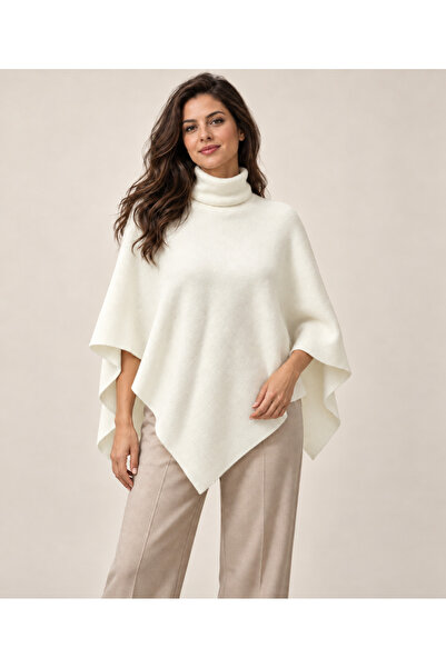 Sebir Moda High-Necked Knitwear Cape Poncho