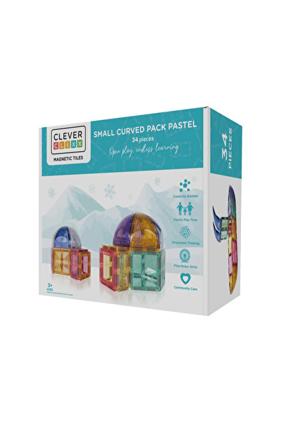 Cleverclixx Set magnetic de constuit Dome pastel 34 piese,