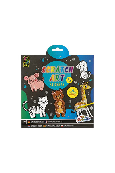 GRAFİX Set creativ 5 abtibilduri XL de razuit, albastru