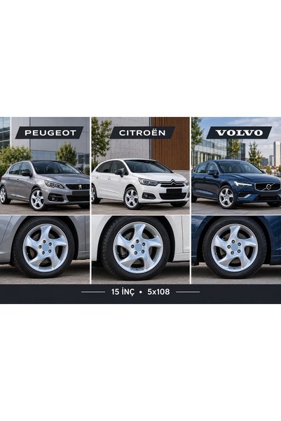 Emr 5X108 15 inç PORSCHE JANT MODELİ FORD PEUGEOT CTROËN VOLVO GELLY CHERRY OPEL UYUMLU JANT BİR TAKIM 4 ADET
