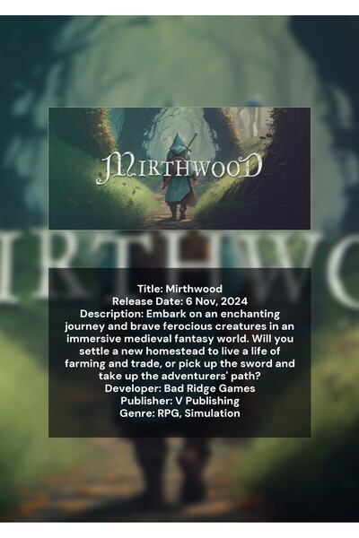 OEM Poster Infografic Mirthwood, Design Detaliat RPG, Carton Premium 250g, A4