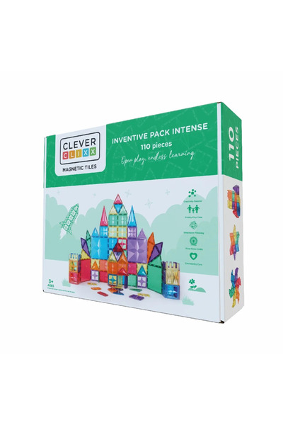 Cleverclixx Set magnetic de construit Inventiv 110 piese,