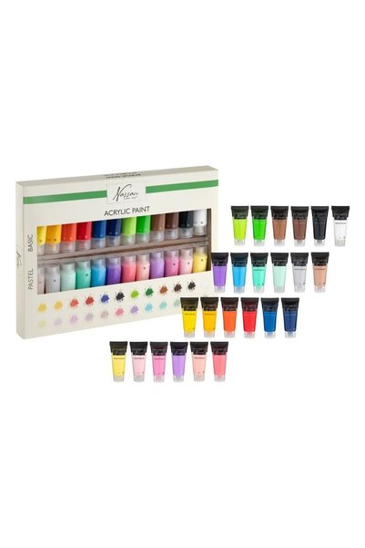 Nassau Set 24 culori acrilice, pastel si de baza, Fine Art