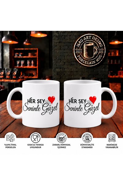 Genel Markalar Sevgililer günü kupası PORSELEN bardak