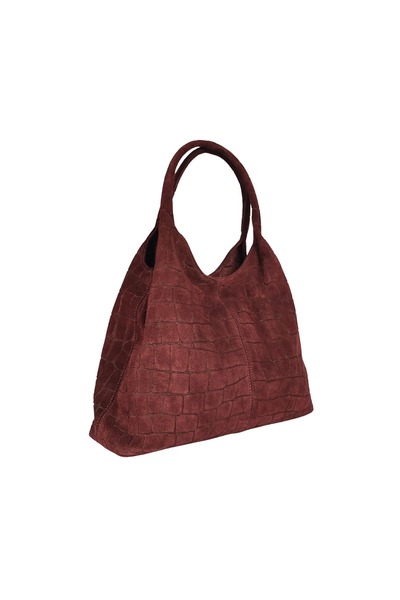 Miri Concept Geantă damă Shopper din piele naturală întoarsă, Imprimeu Croco ...