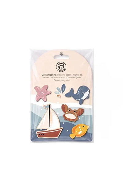 Speedy Monkey Set 5 magneti din lemn Ocean,