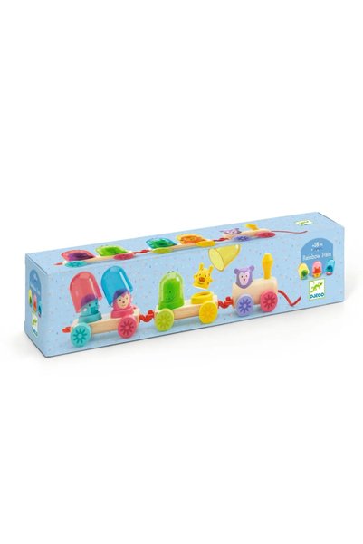 djeco Jucarie educativa Trenul curcubeu,