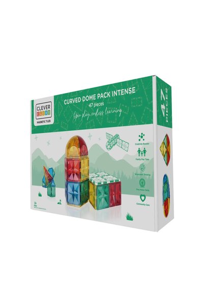 Cleverclixx Set magnetic de construit Dome 47 piese,