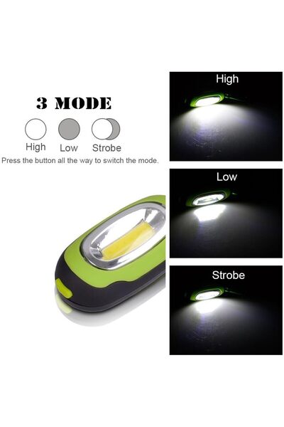 Generic COB LED Keychain Flashlight with Magnet Magnetic Pocket Light with Carabiner, Portable and Mini Size, 4 Assorted Colors