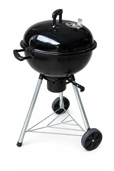 Kampavm 47 cm Kapaklı Küre Kömürlü Barbekü Mangal Tekerlekli Emaye Paslanmaz ...