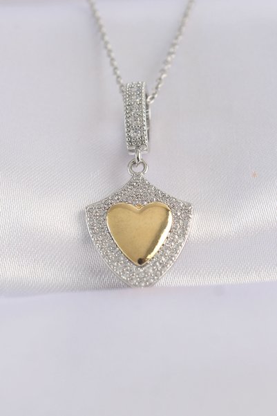 Toptan Bulurum 316L Steel Chain Silver Color Zircon Stone Design Gold Color H...