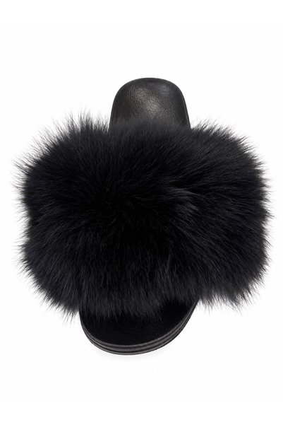 PAPUCUMUN DÜNYASI Women's Genuine Leather Luxury Real Fur Detailed Stylish Comfortable Slippers