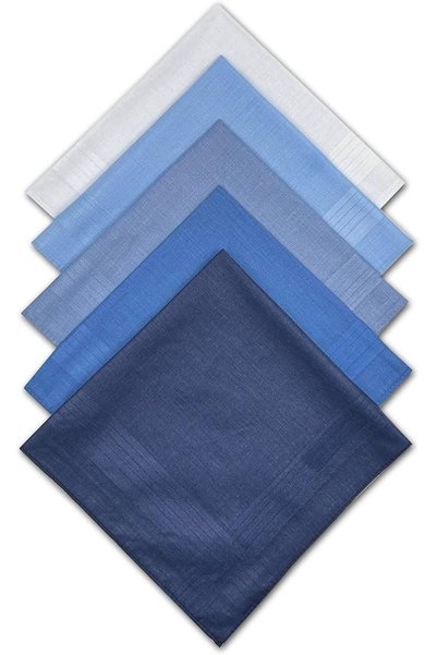GENERAL 5 Pcs Cotton Pocket Squares For Men, 15.7" Premium Soft Men's Handker...