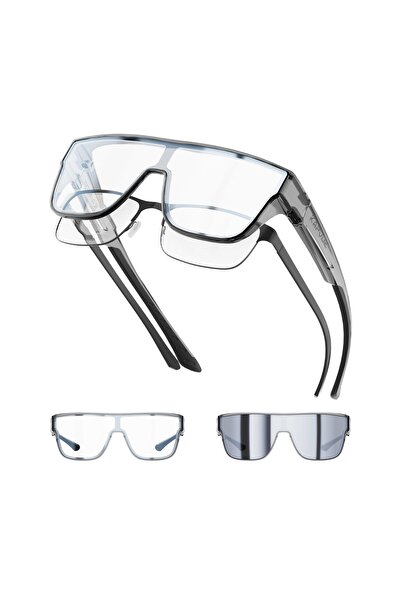 KAPVOE Self-Tinting Clip-On Sunglasses UV400 for Glasses K216 – Silver