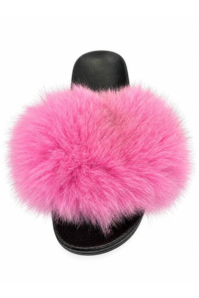 PAPUCUMUN DÜNYASI Women's Genuine Leather Luxury Real Fur Detailed Stylish Comfortable Slippers
