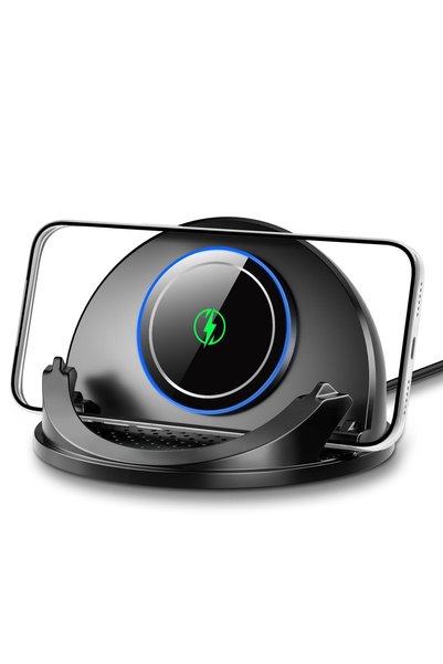 OEM 15W Car Phone Holder with Qi Charging Function & Cooling Fan – Dashboard ...
