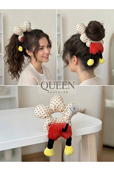 QUEEN AKSESUAR New Trend Fluffy Plush Mickey Rocking Tail Footed Polka Dot Pa...