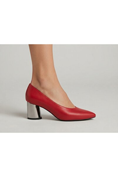 MARCO ROCCO Genuine Leather Pointed Toe Metal Thick Heeled Stylish Stiletto W...