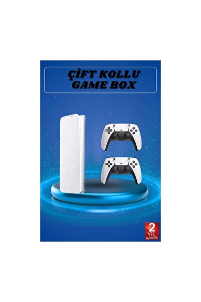 3D Çift Oyun Kollu 4K HD Ekran Nostaljik 20.000 Oyunlu Beyaz Game Box Yeni Nesil