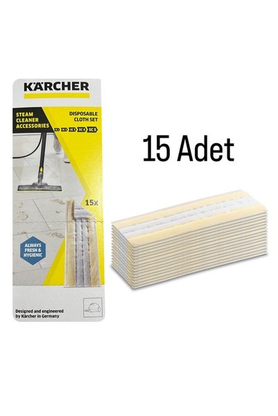 Karcher Sc Serisi Için Tek Kullanımlık 15 Adet Bez Sc1 Sc2 Sc3 Sc4 Sc5 Tüm Easyfix Ve Delüx Modeller - PH