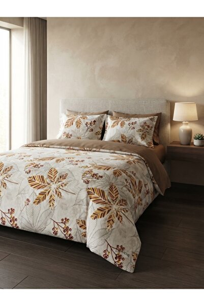 Lilya Home طقم غطاء لحاف قطني مزدوج من رانفورس - بنمط أنيق