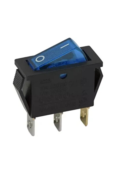 OEM Interupator basculant 3 pini 1 circuit 10A OFF-ON albastru cu retinere