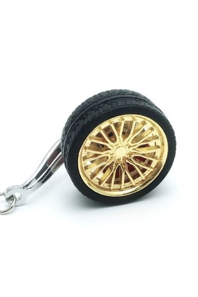OEM Breloc metalic anticoroziv, model roata auto tunning cu janta si disc de ...