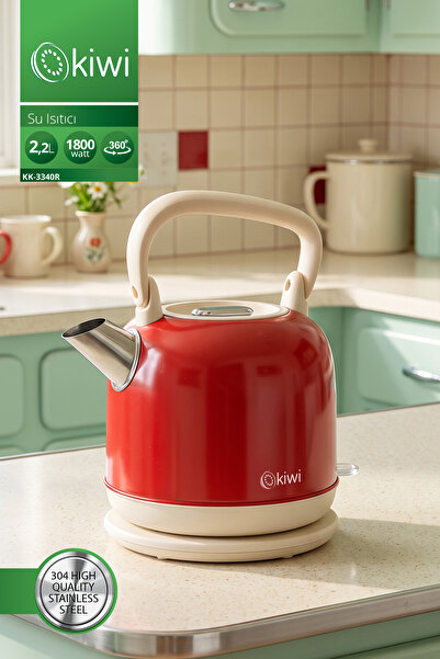 Kiwi Kk-3340 Paslanmaz Çelik Retro Su Isıtıcı Kettle 2,2 Litre - PH
