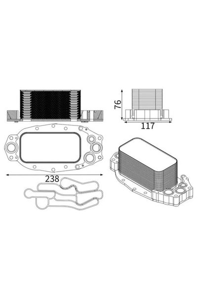 MAHLE Yag Sogutucusu Land Rover 306DT Discovery L319 Range Rover L405 L320 L494 . Jaguar XJ X351 XF X250